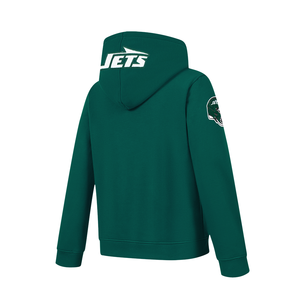 NFL NEW YORK JETS CLASSIC CHENILLE BIG BOY'S FLEECE PO HOODIE (FOREST GREEN)