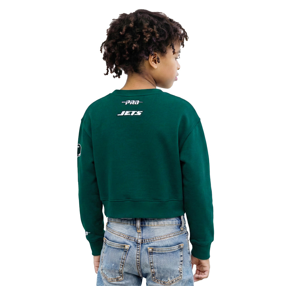 NFL NEW YORK JETS CLASSIC BIG GIRL'S FLC CREWNECK (FOREST GREEN)