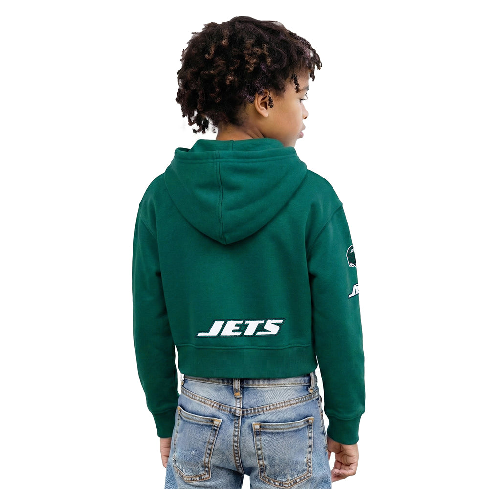 NFL NEW YORK JETS CLASSIC BIG GIRLS FLEECE FULL ZIP HOODIE (FOREST GREEN)