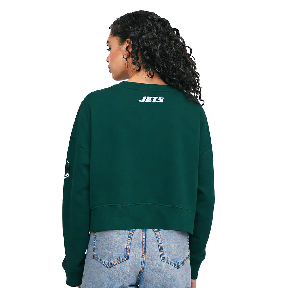 NFL NEW YORK JETS CLASSIC WOMEN'S FLC CREWNECK (FOREST GREEN)