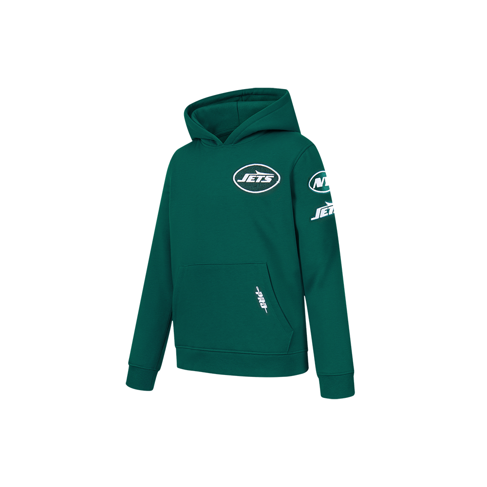 NFL NEW YORK JETS CLASSIC LITTLE BOYS FLEECE PULLOVER HOODIE (FOREST GREEN)