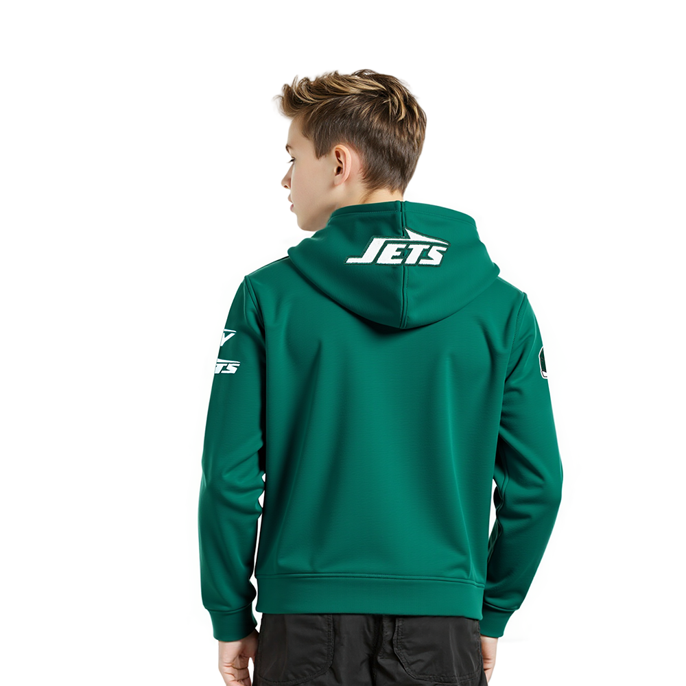 NFL NEW YORK JETS CLASSIC LITTLE BOY'S FLC FZ HOODIE (FOREST GREEN)