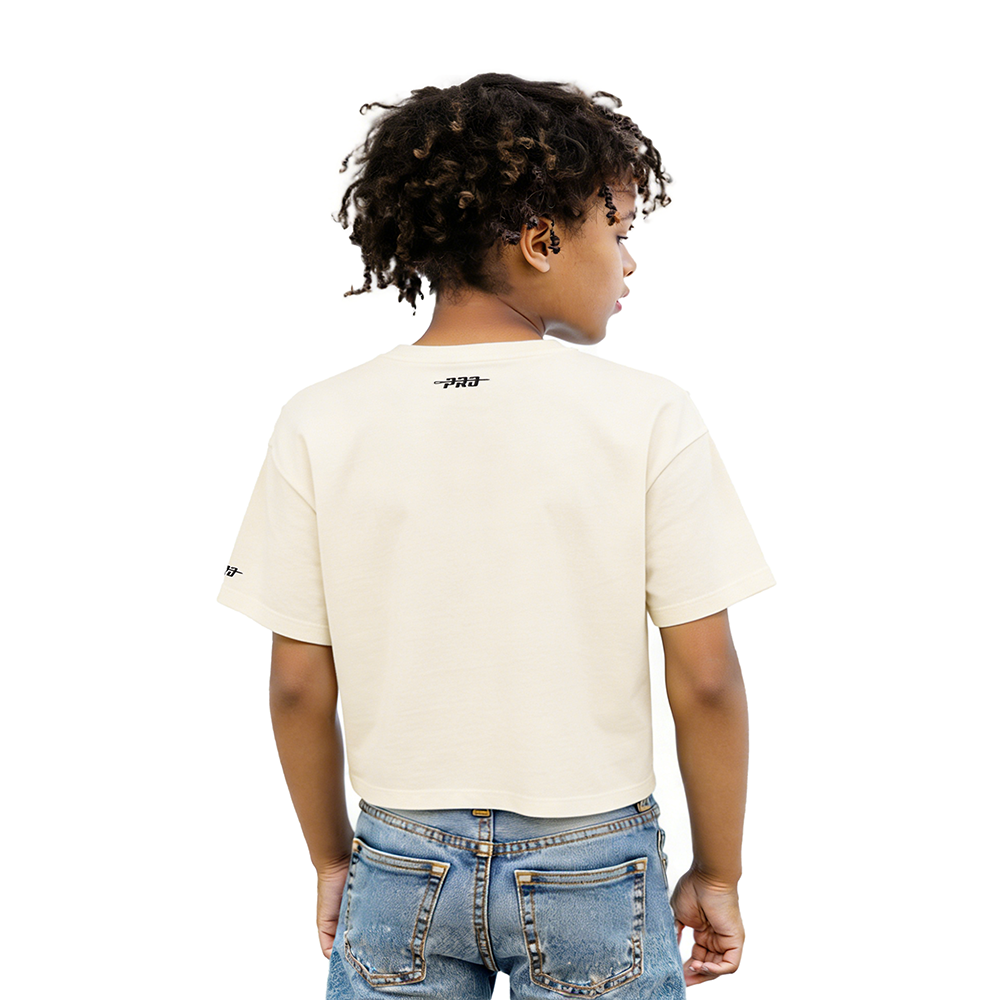 NFL NEW YORK JETS RETRO CLASSIC LITTLE GIRL'S SS BOXY TEE (EGGSHELL)