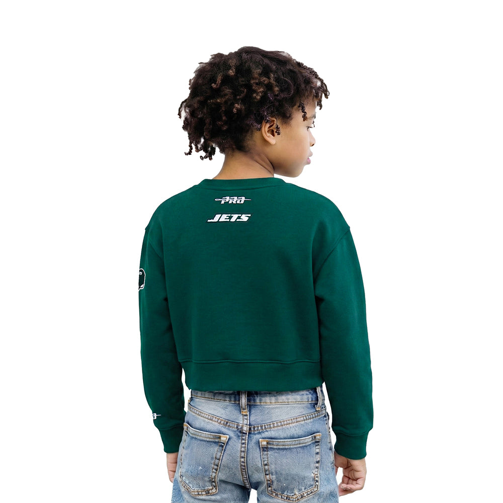 NFL NEW YORK JETS CLASSIC LITTLE GIRL'S FLC CREWNECK (FOREST GREEN)