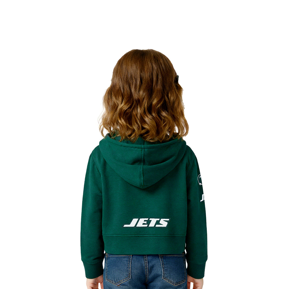 NFL NEW YORK JETS CLASSIC LITTLE GIRLS  FLEECE FULL ZIP HOODIE (FOREST GREEN)