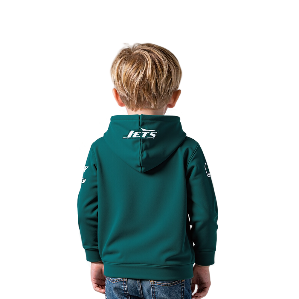 NFL NEW YORK JETS CLASSIC CHENILLE TODDLER BOY'S FLEECE PO HOODIE (FOREST GREEN)