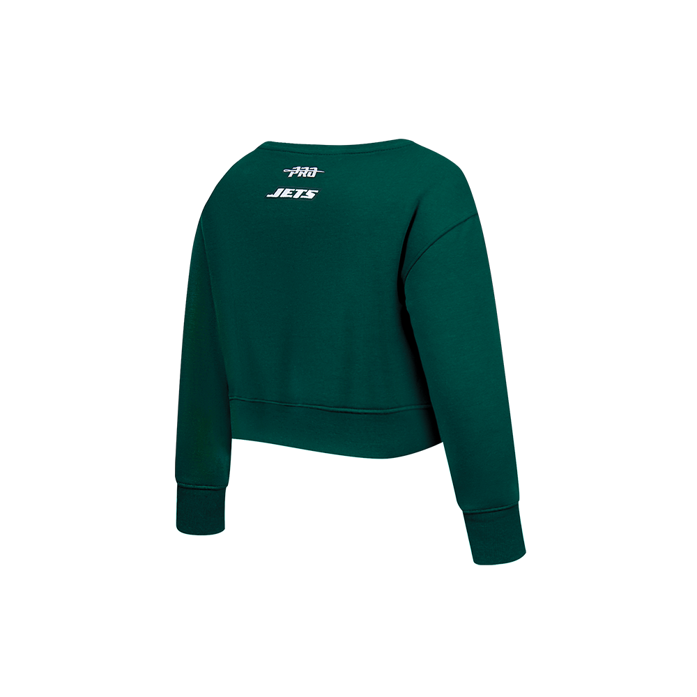 NFL NEW YORK JETS CLASSIC TODDLER GIRL'S FLC CREWNECK (FOREST GREEN)
