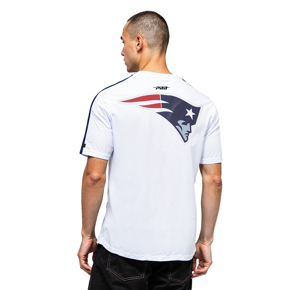 NFL NEW ENGLAND PATRIOTS CLASSIC MESH SJ STRIPED TEE (WHITE/MIDNIGHT NAVY)