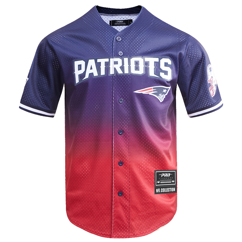 NFL NEW ENGLAND PATRIOTS TEAM OMBRE MESH BUTTON DOWN SHIRT MIDNIGHT N Pro Standard