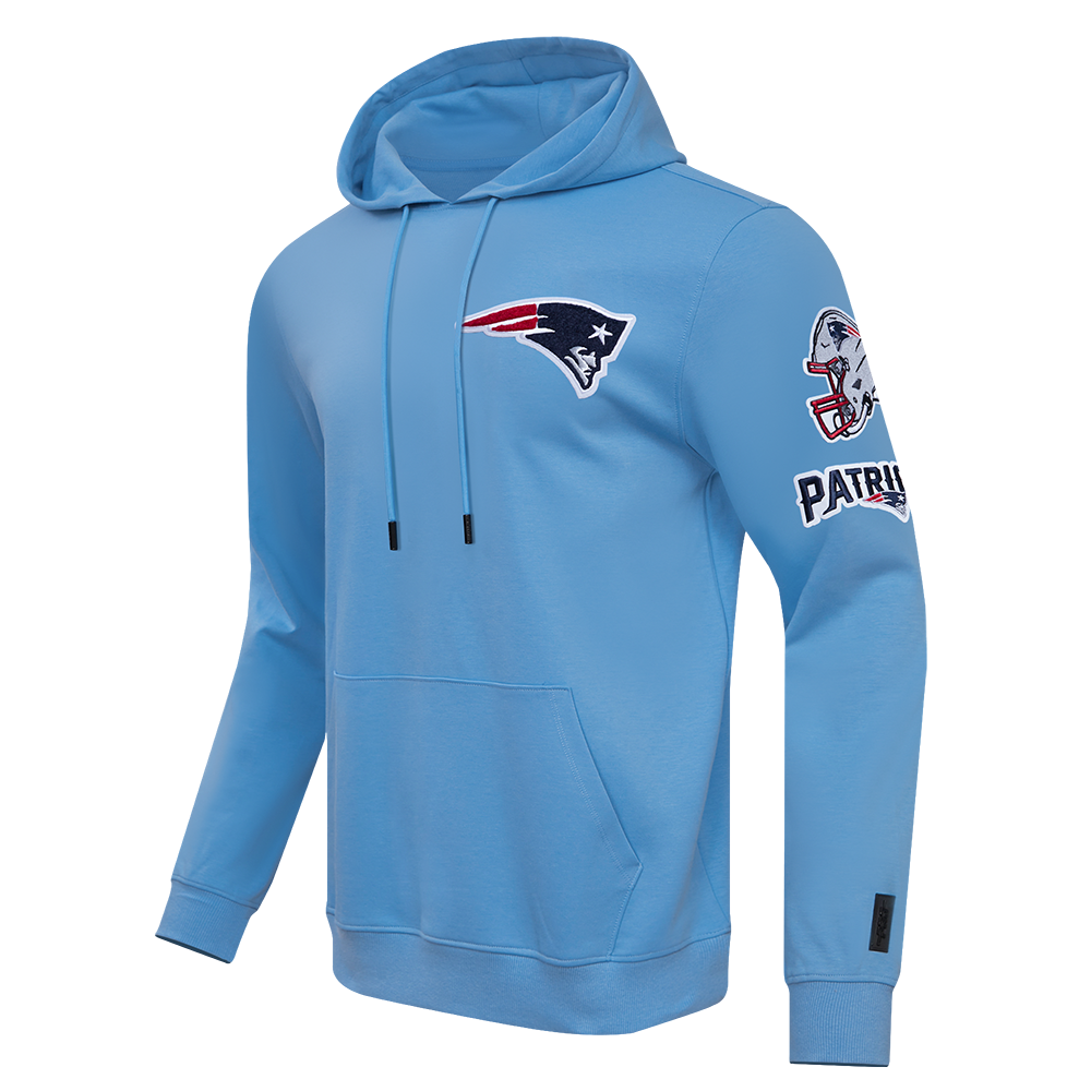 NFL NEW ENGLAND PATRIOTS CLASSIC CHENILLE DOUBLE KNIT PULLOVER HOODIE (UNIVERSITY BLUE)