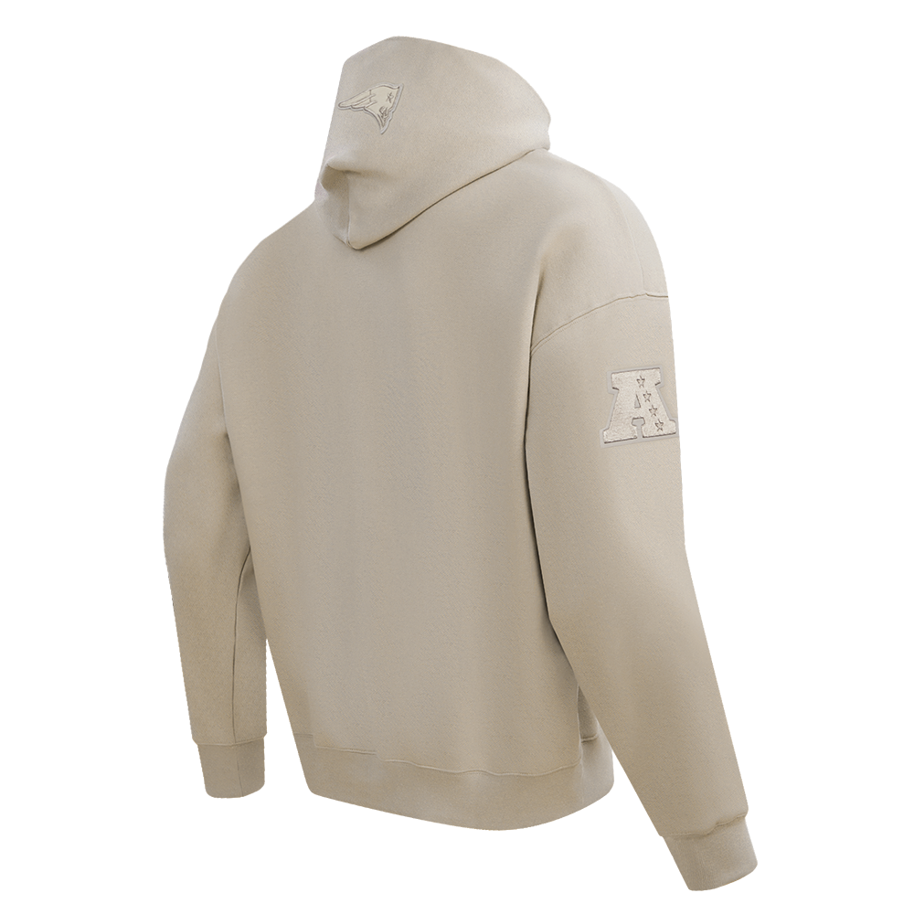 NFL NEW ENGLAND PATRIOTS NEUTRAL MEN'S DROP SHOULDER FLC PO HOODIE (TAUPE)