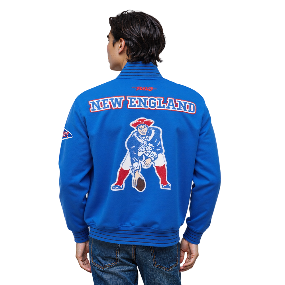NFL NEW ENGLAND PATRIOTS PRO GAME DAY RETRO JACKET (ROYAL BLUE/WHTE/MIDNIGHT NAVY)