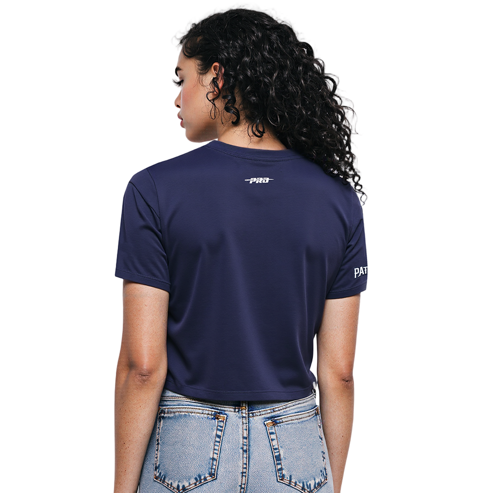 NFL NEW ENGLAND PATRIOTS SCRIPT TAIL WOMEN'S SJ BOXY TEE (MIDNIGHT NAVY)