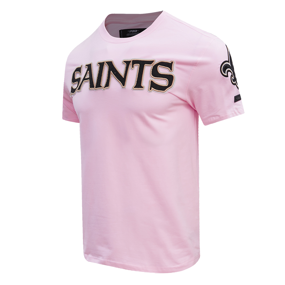 NFL NEW ORLEANS SAINTS CLASSIC CHENILLE SINGLE JERSEY TEE (PINK)