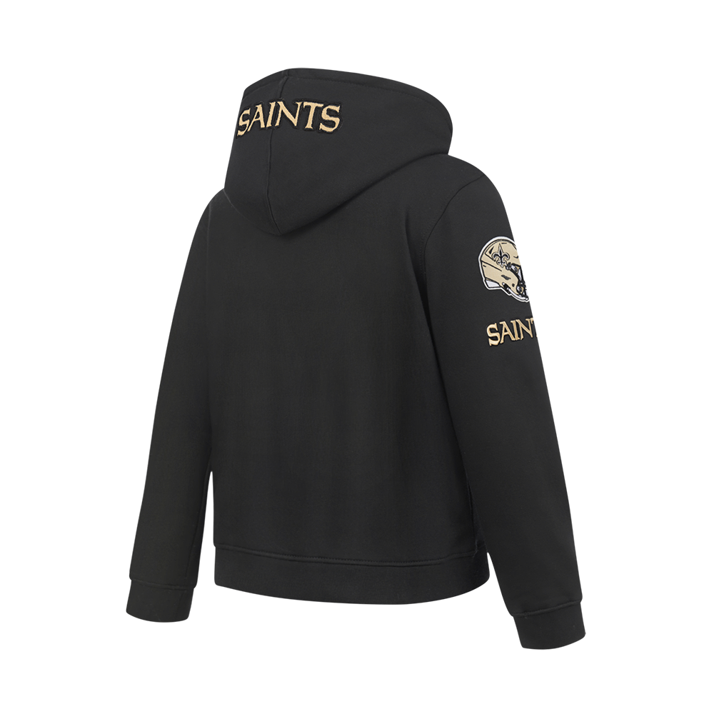 NFL NEW ORLEANS SAINTS CLASSIC BIG BOYS FLEECE PULLOVER HOODIE (BLACK)