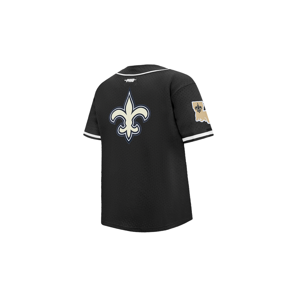 NFL NEW ORLEANS SAINTS CLASSIC TODDLER BOY'S MESH BUTTON DOWN SHIRT (BLACK)