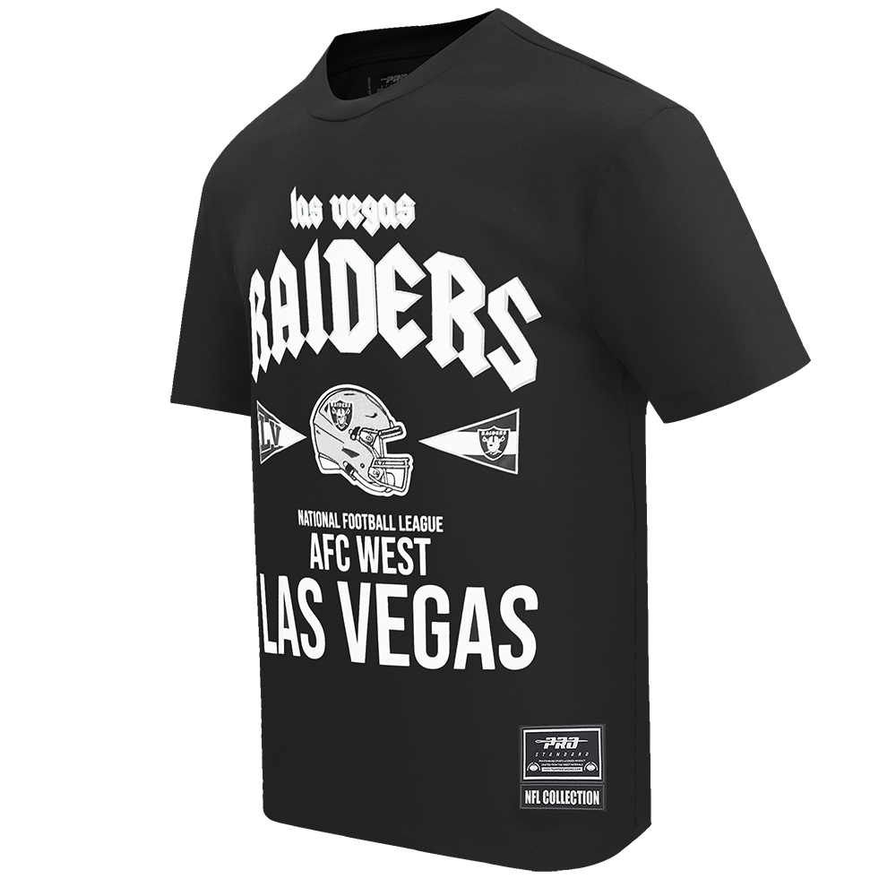 NFL LAS VEGAS RAIDERS CITY TOUR COTTON JERSEY MEN'S DROP SHOULDER TEE (BLACK)