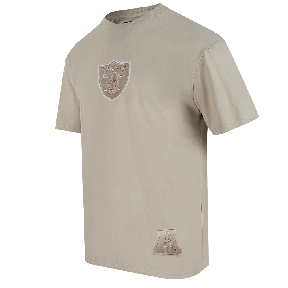 NFL LAS VEGAS RAIDERS WINGSPAN MEN'S COTTON JERSEY DROP SHOULDER TEE (TAUPE)