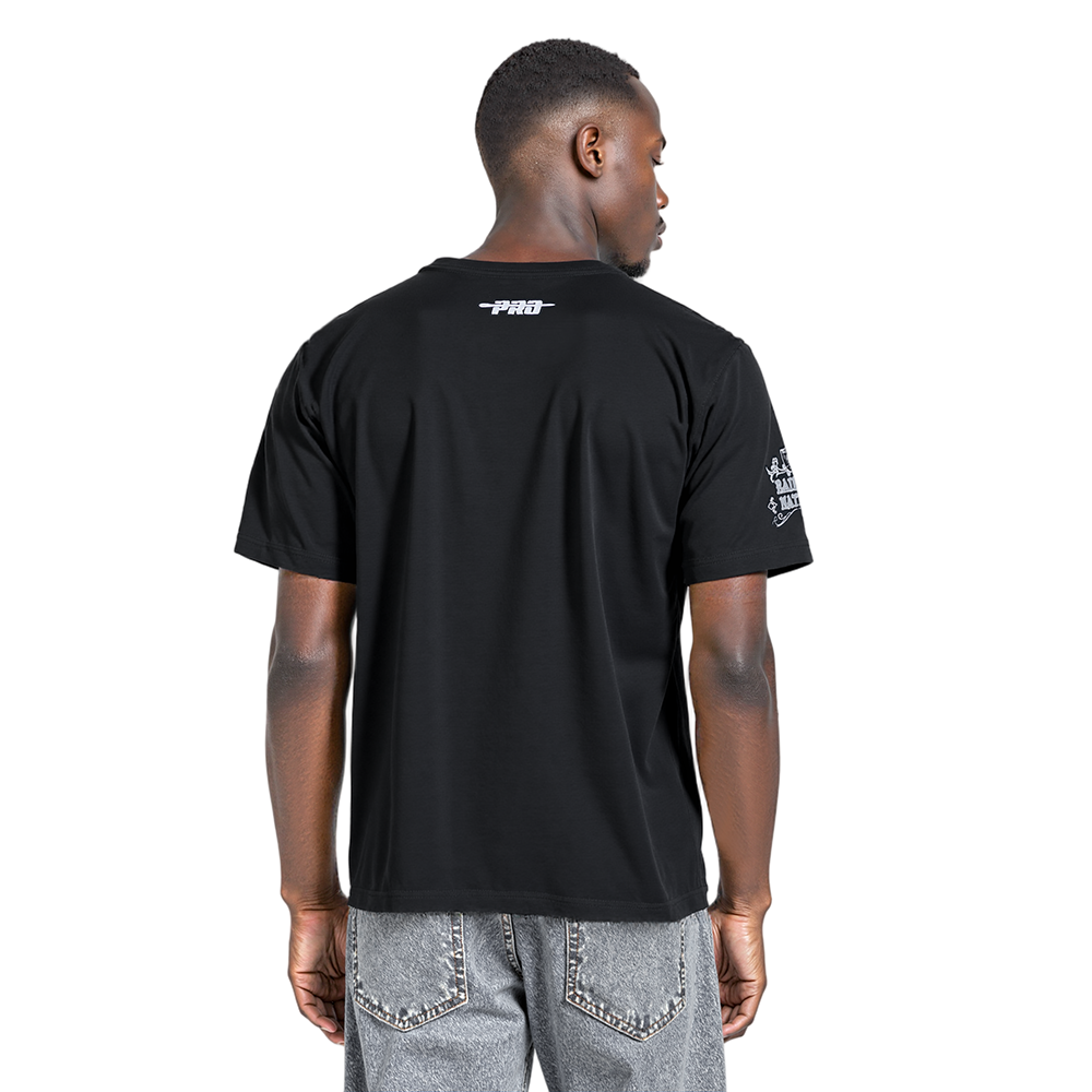 NFL LAS VEGAS RAIDERS REBEL ATHLETICS STACKED LOGO MEN'S SJ TEE (BLACK)