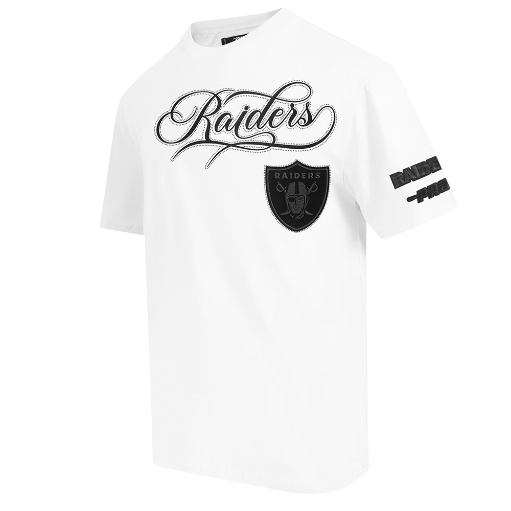 NFL LAS VEGAS RAIDERS BLACKOUT MEN'S CJ DROP SHOULDER TEE (White)