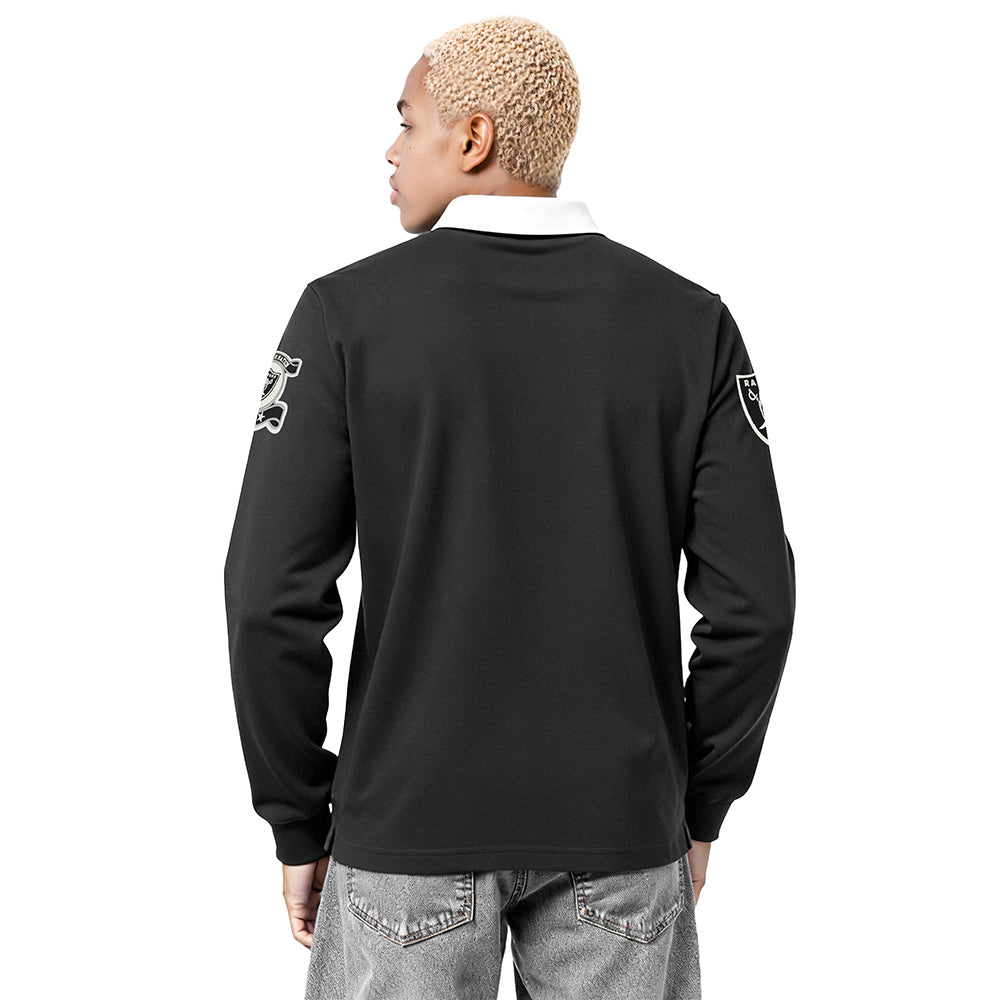 NFL LAS VEGAS RAIDERS MODERN ORIGINALS MEN'S LS RUGBY (BLACK)