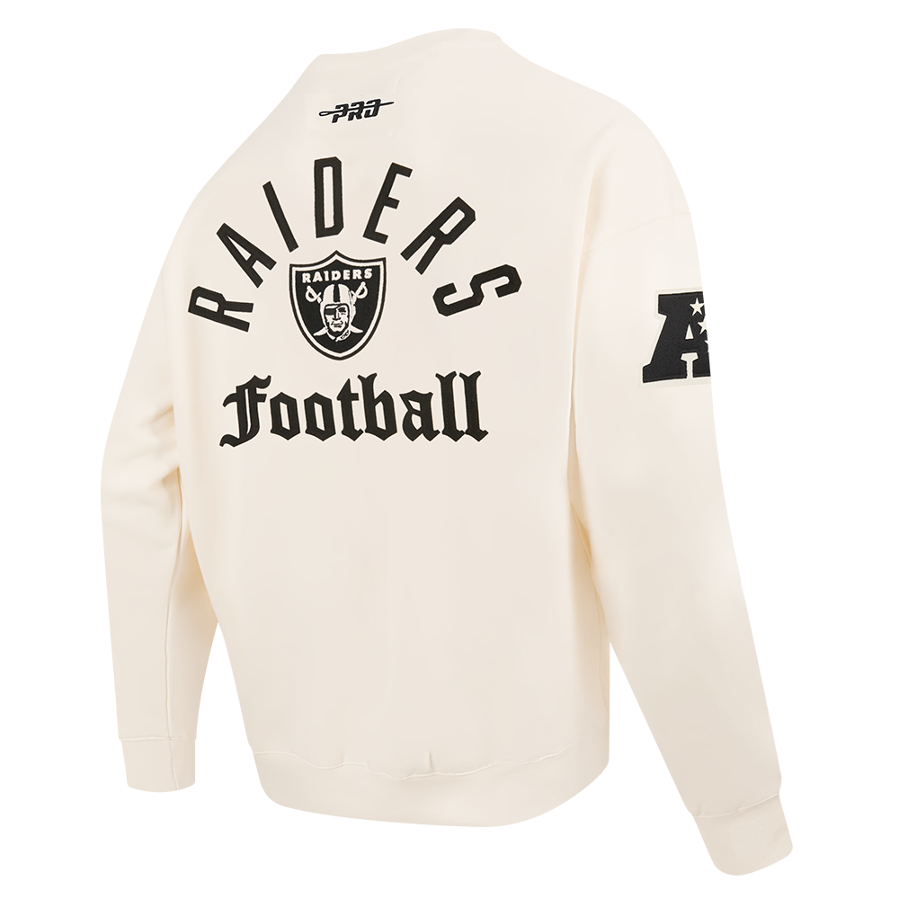 NFL LAS VEGAS RAIDERS MODERN ORIGINALS MEN'S FLC CREWNECK (EGGSHELL)