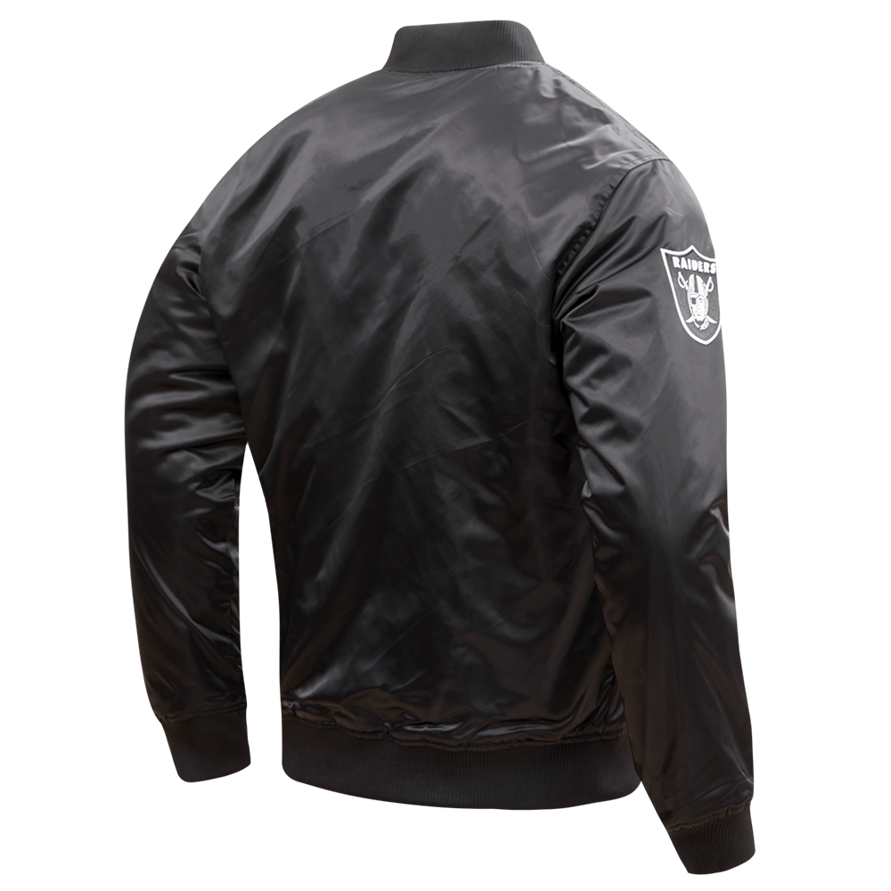 Wordmark Las Vegas Raiders Satin Black Jacket