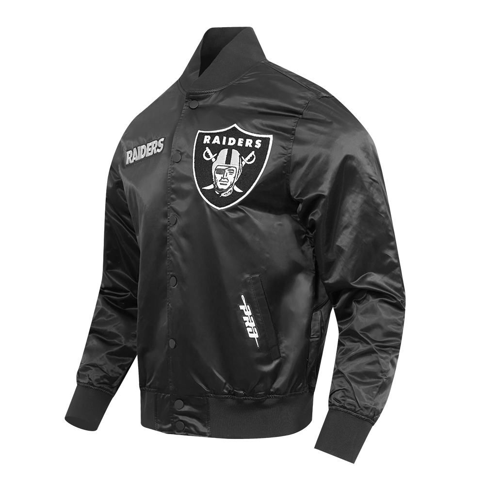 NFL LAS VEGAS RAIDERS SOUVENIR MEN'S SATIN JACKET (BLACK)