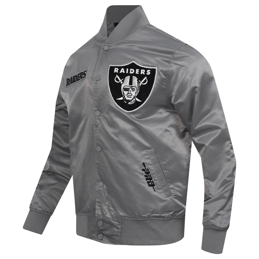 NFL LAS VEGAS RAIDERS SOUVENIR MEN'S SATIN JACKET (GRAY)