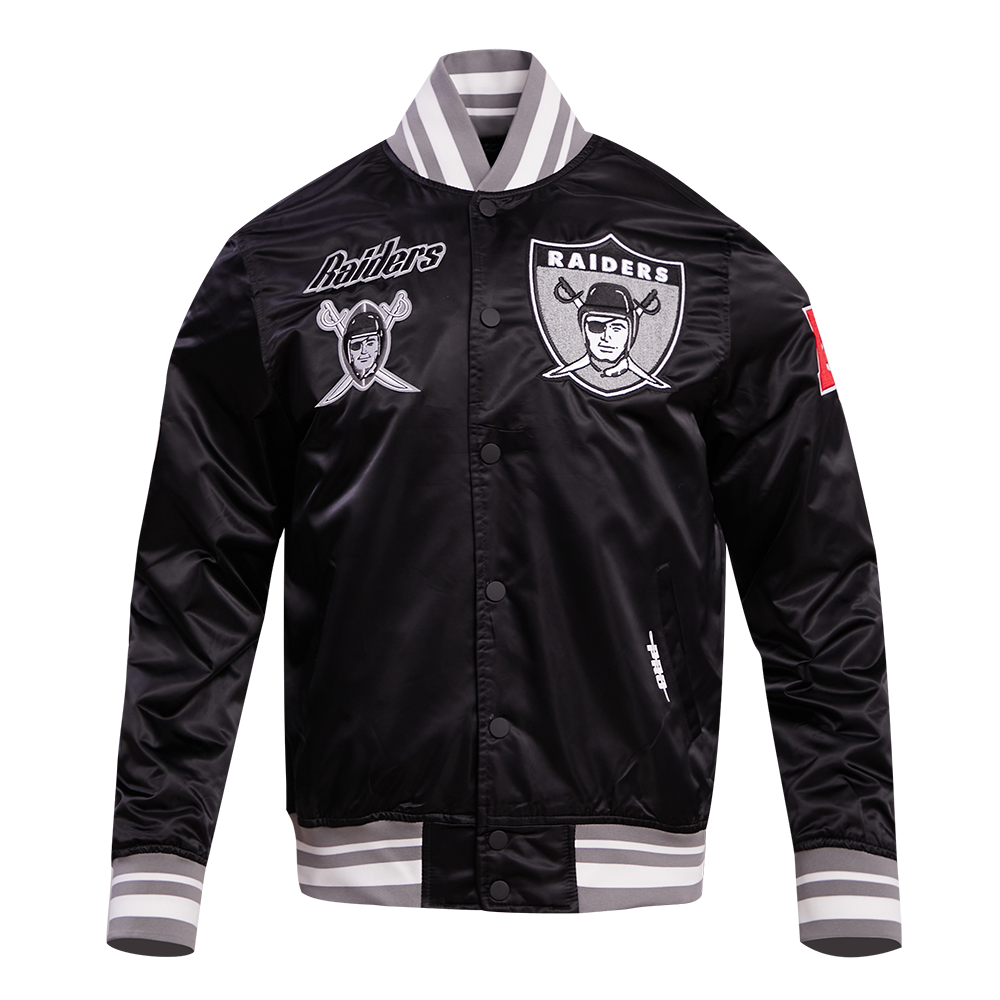 *NEW* Men Pro Standard Las Vegas Raiders Varsity Jacket Triple Black  (FOR641142)