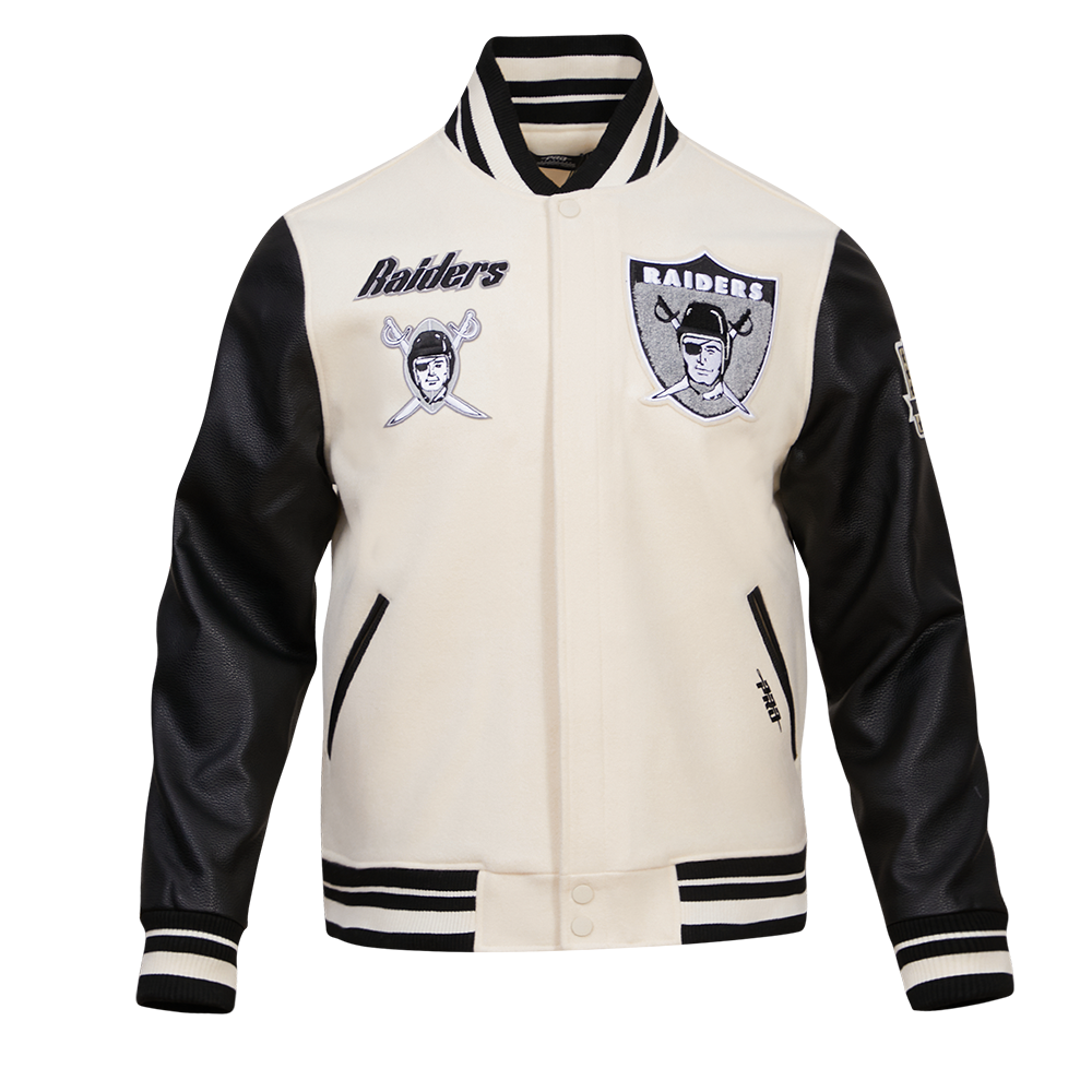 NFL OAKLAND RAIDERS RETRO CLASSIC MEN'S RIB WOOL VARSITY JACKET (EGGSH ...