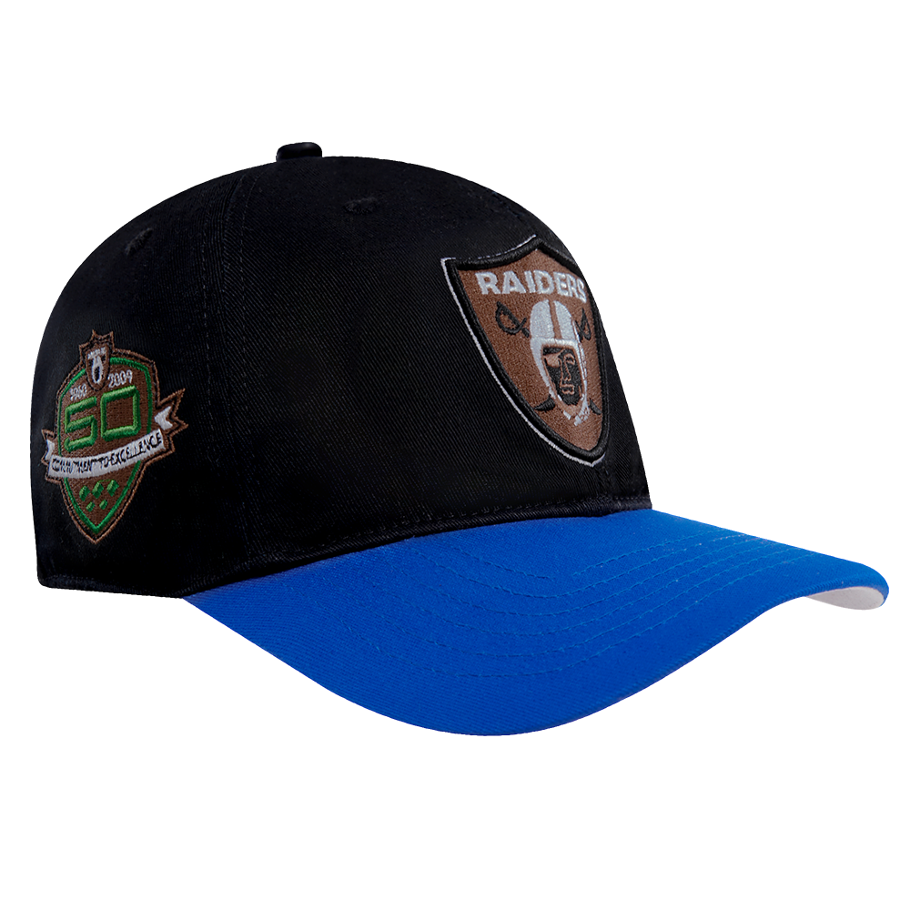 NFL LAS VEGAS RAIDERS ALBUM COVER DAD HAT (BLACK/ROYAL BLUE)