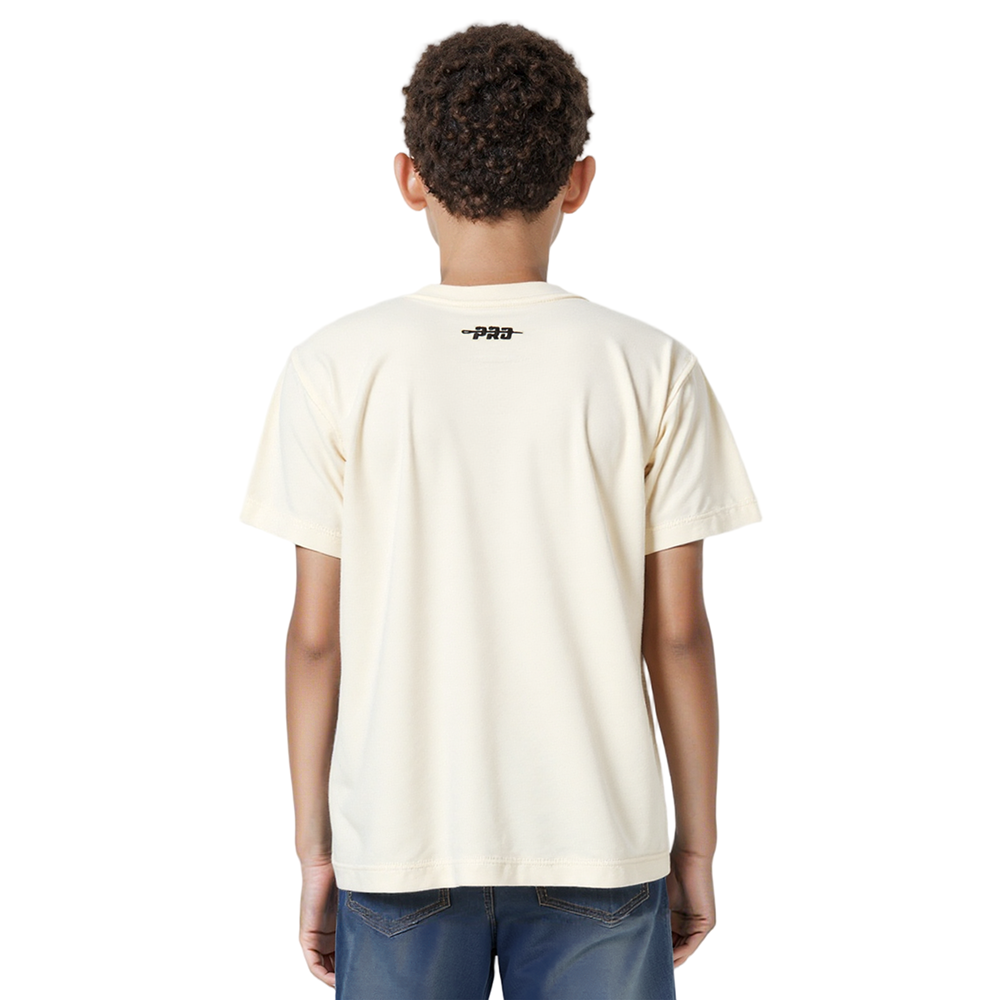 NFL LAS VEGAS RAIDERS RETRO CLASSIC SINGLE JERSEY BIG BOYS SINGLE JERSEY TAPING TEE (EGGSHELL/ BLACK)