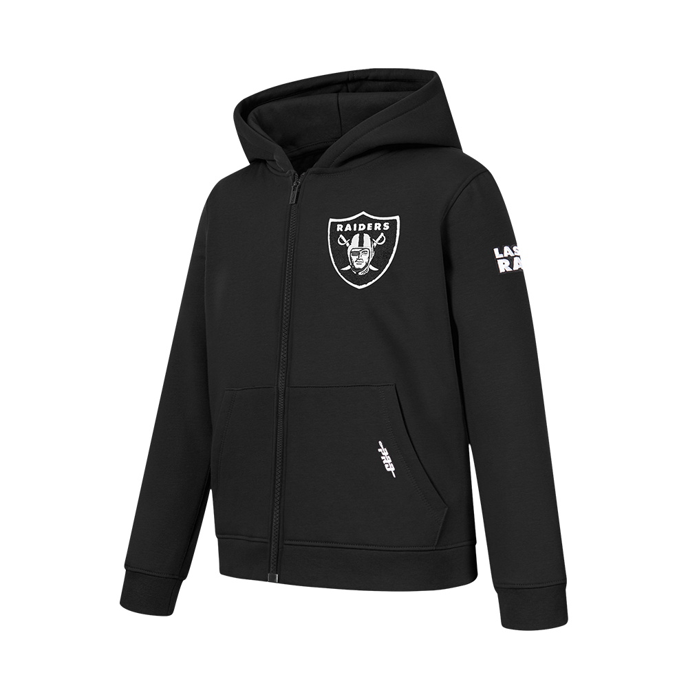 NFL LAS VEGAS RAIDERS CLASSIC BIG BOY'S FLC FZ PO HOODIE (BLACK)