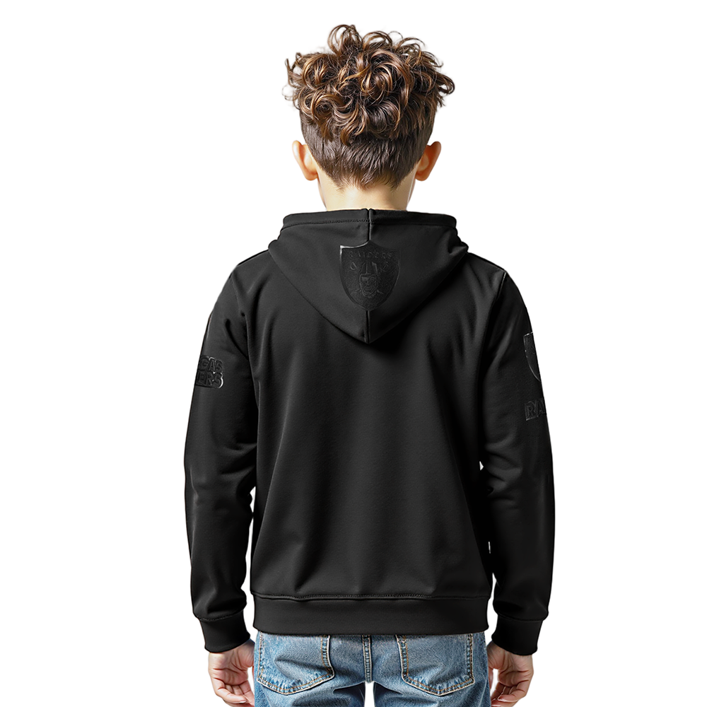 NFL LAS VEGAS RAIDERS CLASSIC 3BK BIG BOY'S FLEECE PO HOODIE (BLACK)