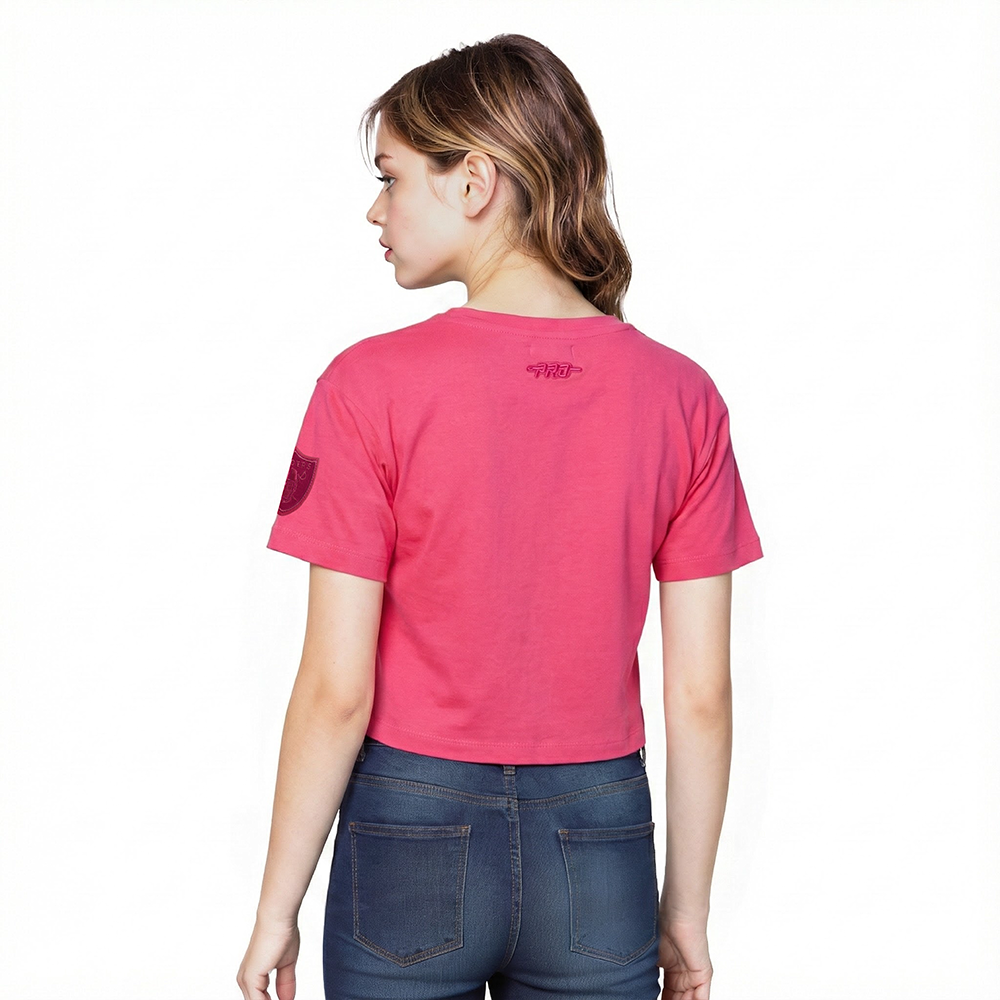 NFL LAS VEGAS RAIDERS CLASSIC TRIPLE PINK BIG GIRL'S SS BOXY TEE (BEETROOT PURPLE)
