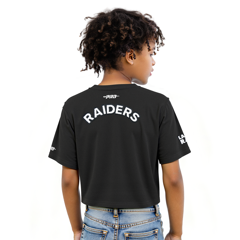 NFL LAS VEGAS RAIDERS CLASSIC BIG GIRL'S SS BOXY TEE (BLACK)