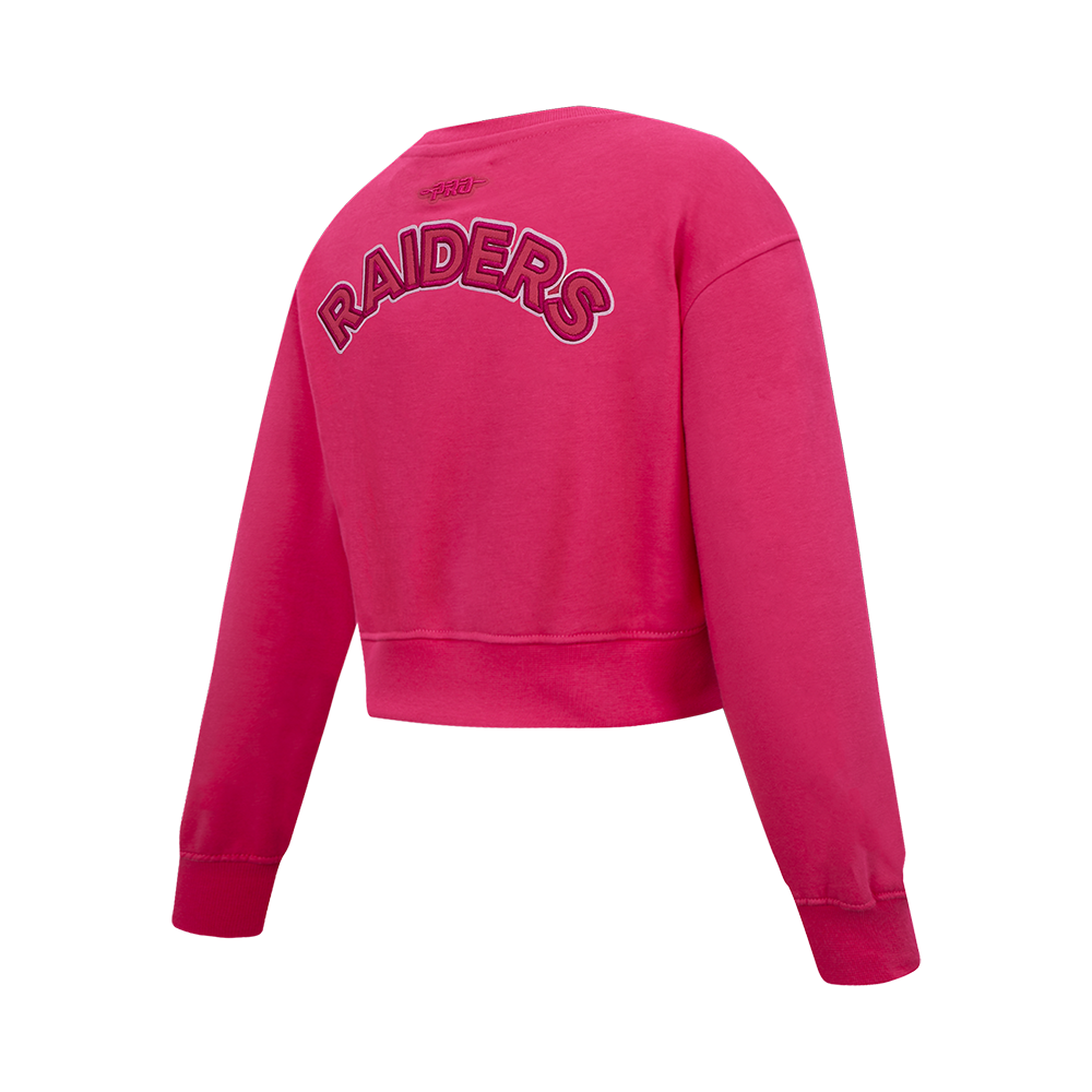 NFL LAS VEGAS RAIDERS TRIPLE PINK BIG GIRLS FLEECE CREWNECK (BEETROOT PURPLE)
