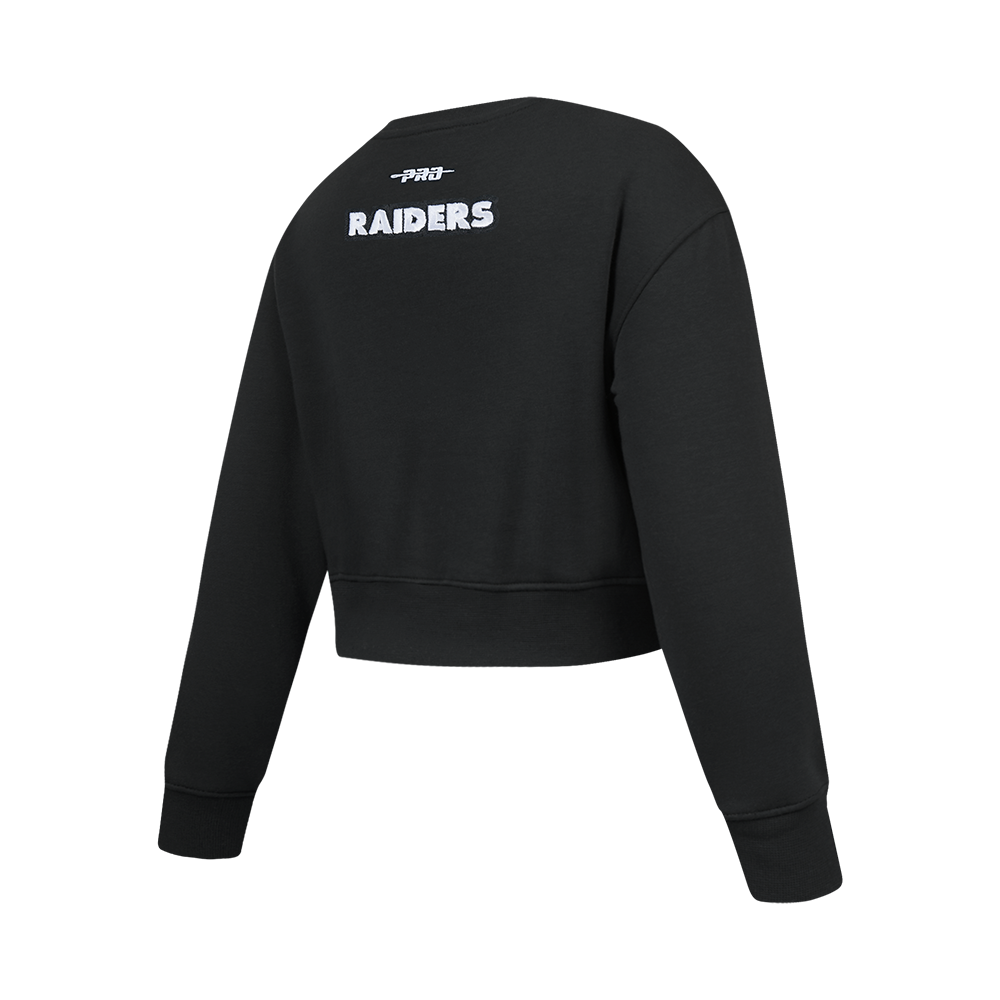 NFL LAS VEGAS RAIDERS CLASSIC BIG GIRL'S FLEECE CREWNECK (BLACK)