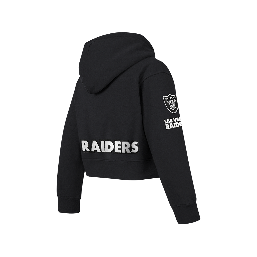 NFL LAS VEGAS RAIDERS CLASSIC BIG GIRL'S FLEECE FULL ZIP HOODIE (BLACK)