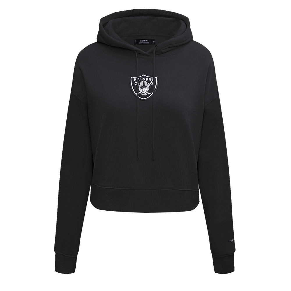 NFL LAS VEGAS RAIDERS CLASSIC WOMEN S CROPPED PO HOODIE BLACK
