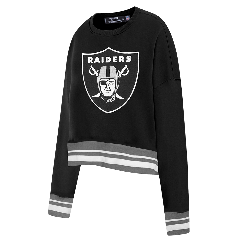 NFL LAS VEGAS RAIDERS MASHUP WOMEN'S RIB CREWNECK (BLACK/GRAY)
