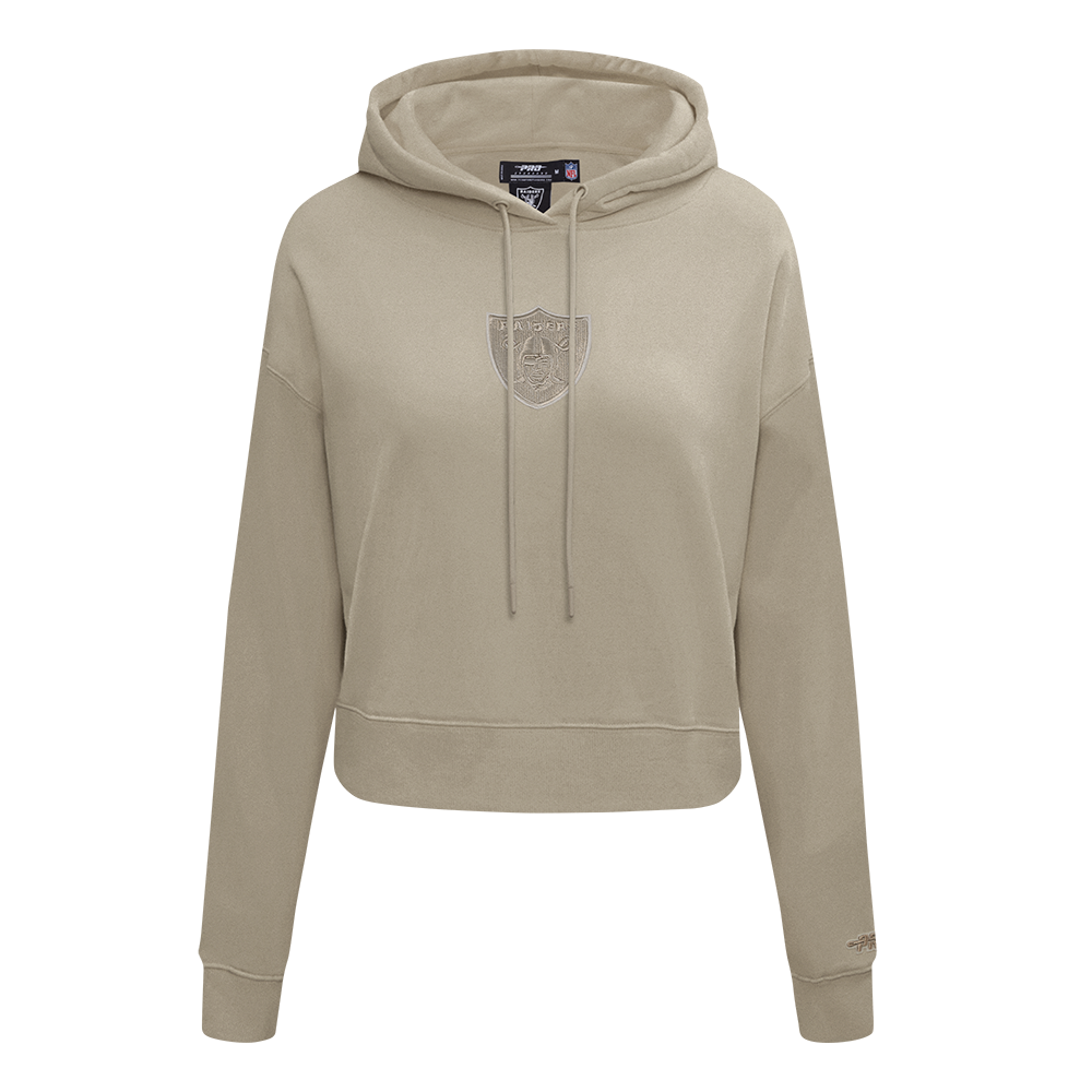 NFL LAS VEGAS RAIDERS WINGSPAN WOMEN'S FLC CROPPED PO HOODIE (TAUPE)