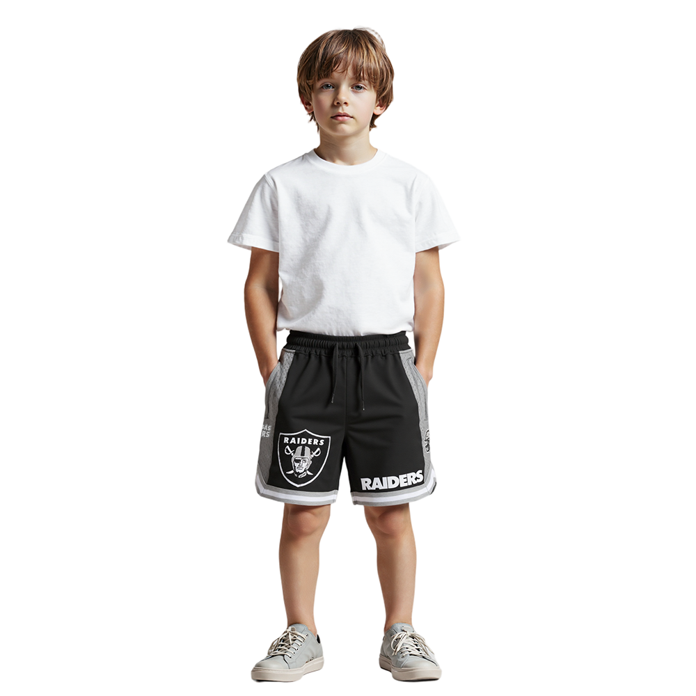 NFL LAS VEGAS RAIDERS CLASSIC LITTLE BOYS FLEECE 2.0 SHORT (BLACK/GRAY)
