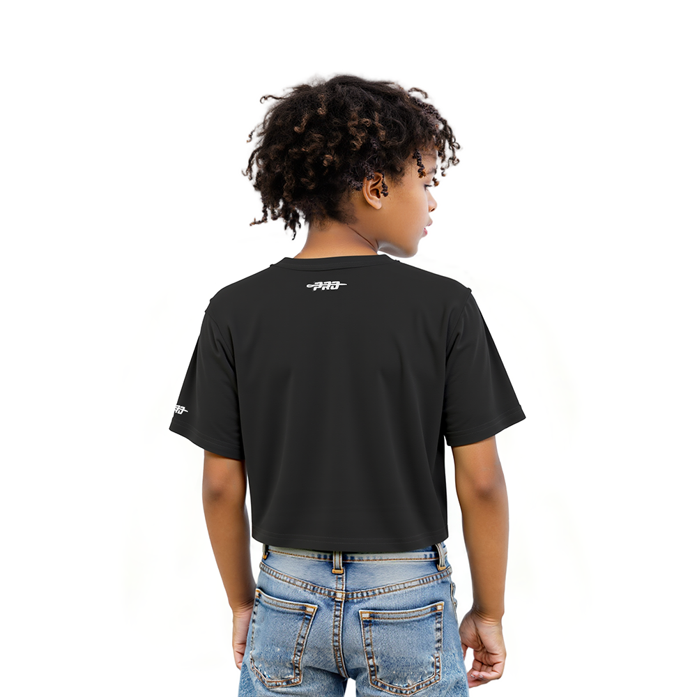 NFL LAS VEGAS RAIDERS RETRO CLASSIC LITTLE GIRLS  SHORT SLEEVE BOXY TEE (BLACK)