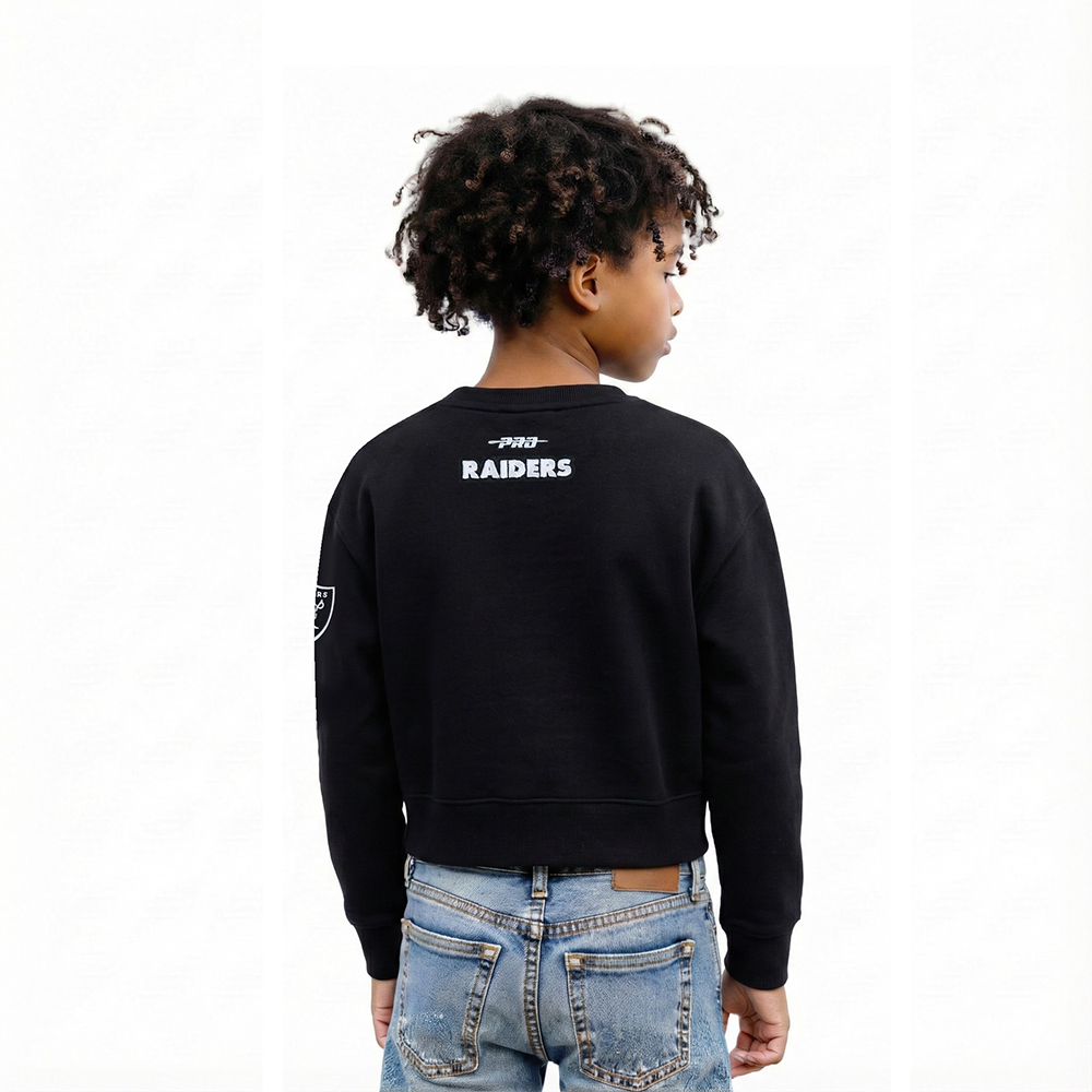NFL LAS VEGAS RAIDERS CLASSIC LITTLE GIRL'S FLC CREWNECK (BLACK)