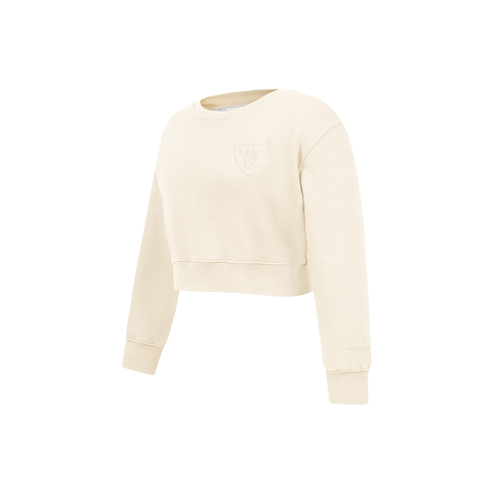 NFL LAS VEGAS RAIDERS NEUTRAL LITTLE GIRLS  FLEECE CREWNECK (EGGSHELL)