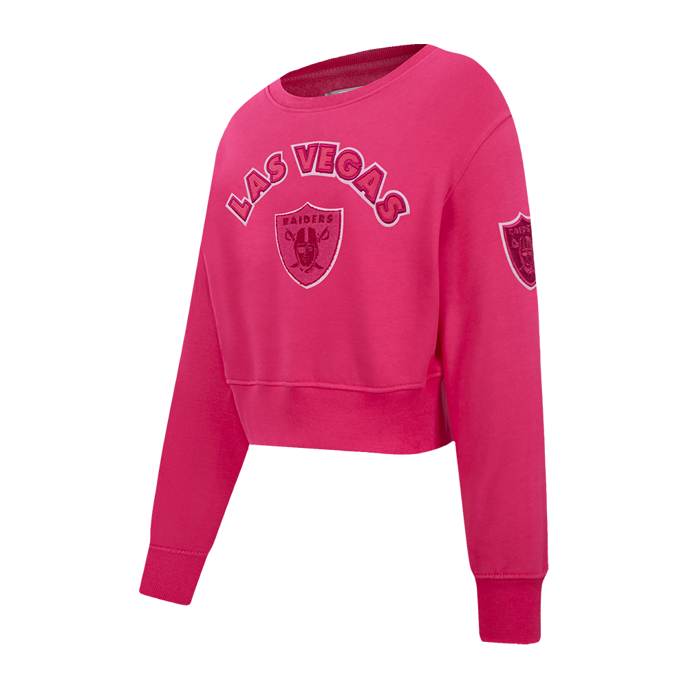 NFL LAS VEGAS RAIDERS TRIPLE PINK LITTLE GIRLS FLEECE CREWNECK (BEETROOT PURPLE)