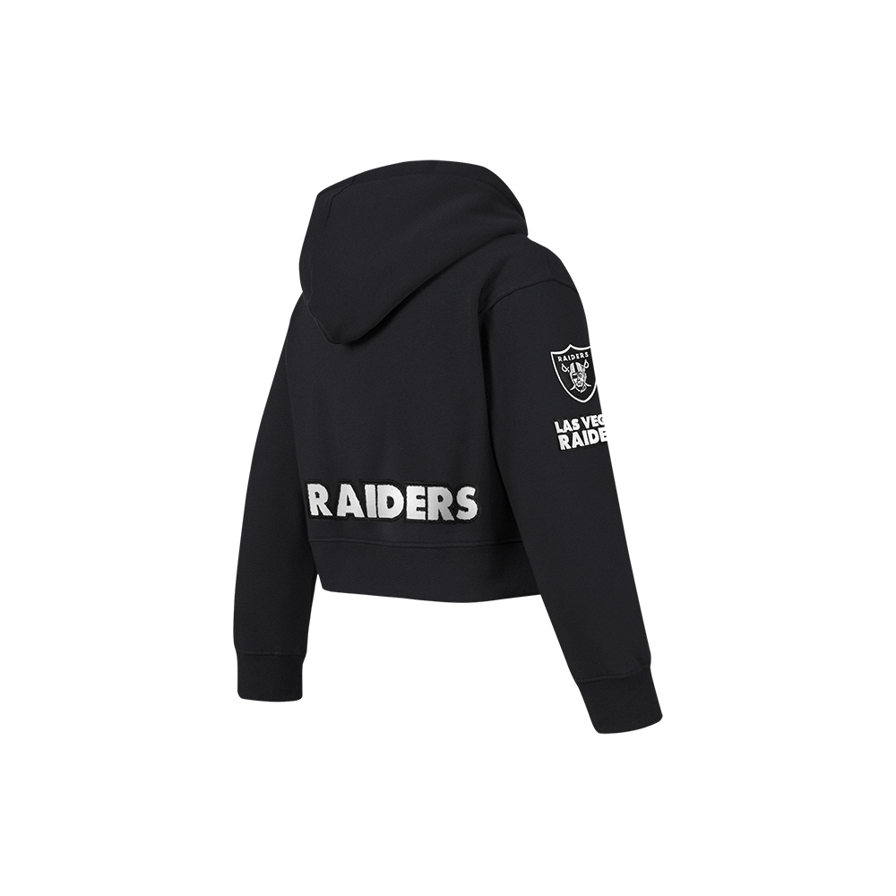 NFL LAS VEGAS RAIDERS CLASSIC LITTLE GIRL'S FLEECE FULL ZIP HOODIE (BLACK)