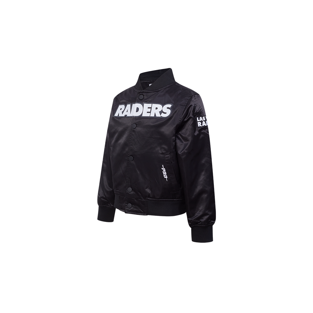 NFL LAS VEGAS RAIDERS CLASSIC TODDLER BOYS SATIN JACKET (BLACK)